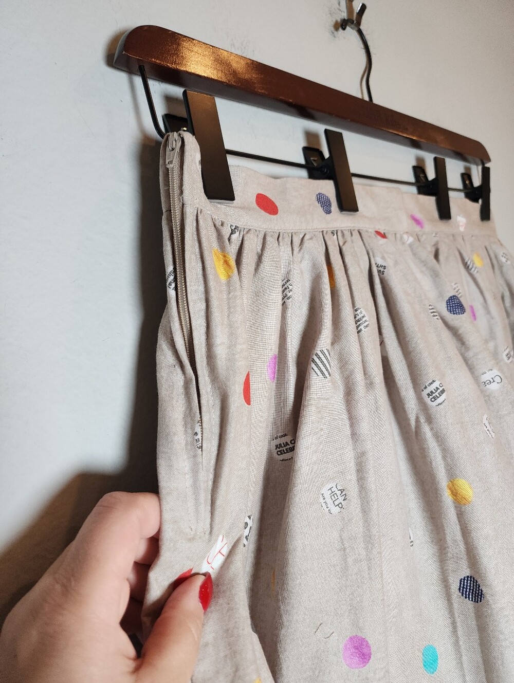 Modcloth Bea And Dot Bird Print Skirt 100% Cotton Women's Size 2X - Picture 14 of 15